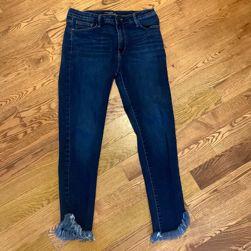 Just Black Denim side distressed hem skinny jeans
